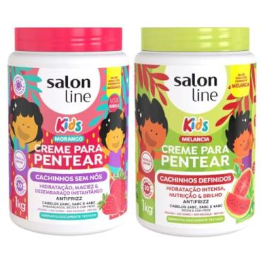 Imagem de Kit com 2 Cremes para Pentear Kids Morango e Melancia 1Kg Salon Line