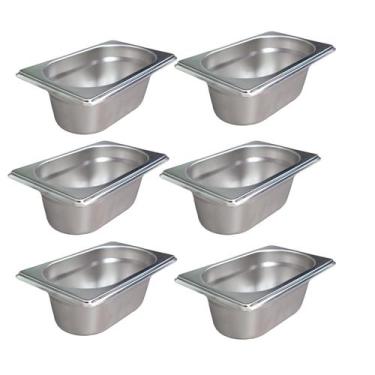 Imagem de KIT 8 CUBAS GN GASTRONÔMICA INOX 1/9 65MM SEM ALÇA 550ML 10,9x6,5x17,6