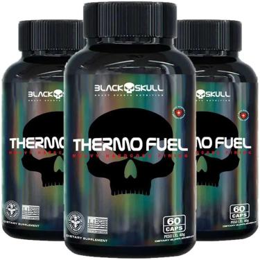 Imagem de 3x Termogenico Thermo Fuel Black Skull Sabor Sem Sabor-Unissex