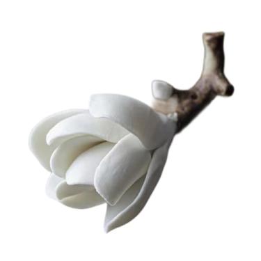Imagem de Bothyi Porta-incenso de flor de magnólia, fragrância criativa para casa, queimador de incenso para centro de mesa de quarto, lareira, casa de fazenda, Branco