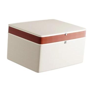 Imagem de YWJLQH Sacola organizadora de armário dobrável para guardar colchas, caixa de armazenamento multifuncional para roupas, cobertores e lençóis, 2 Camadas 63x43x35cm