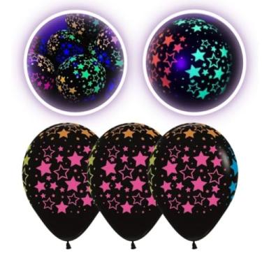 Imagem de 50 Bexigas Neon Preta Brilha na Luz Negra nº 12 (Neon)