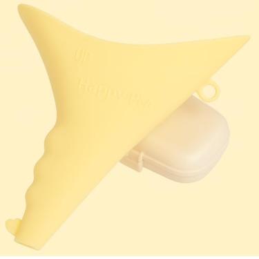 Imagem de Urinol Feminino Portátil Dobrável em Silicone com Estojo para guardar – Urinar em Pé – Camping, Viagem e Emergência (Amarelo) BELLA GRACE