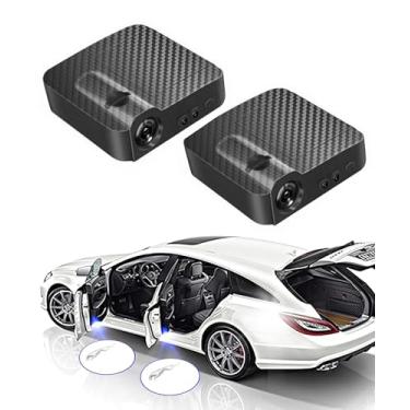 Imagem de ARKOSKNIGHT 2 peças de luzes universais de projetor com logotipo de porta de carro, sensor magnético, lâmpadas de boas-vindas de LED, fácil instalação (JG)
