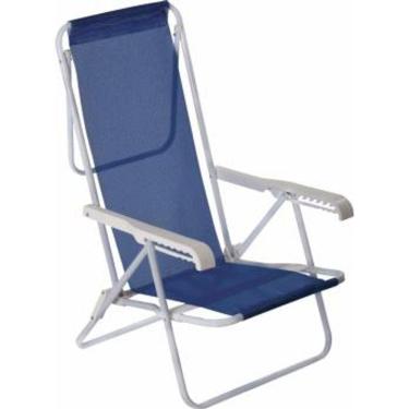 Imagem de Cadeira azul aço reclinável 8 posições Mor 