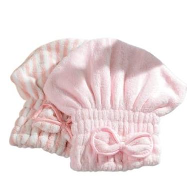 Imagem de KIT 5 PCS Touca para seca cabelo Mágica Touca de Banho Absorvente Toalha de Microfibra(KIT 5 PCS)