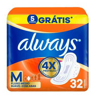 Imagem de Absorvente Always Suave Com Abas M 32 Unidades