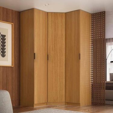 Imagem de Guarda-roupa de Canto 3 Portas 100% Mdf Altezza Clean Freijó