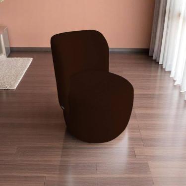 Imagem de Poltrona Organica Sala Recepção Bouclé Bia Marrom
