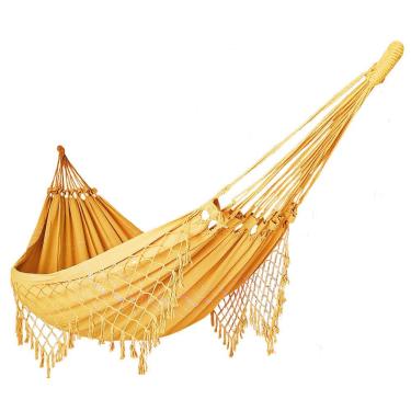 Imagem de Rede De Dormir Casal Balanço De Algodão Amarela