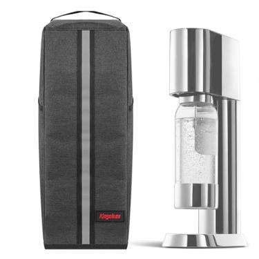 Imagem de Kingshion Capa antipoeira para máquina de água com gás com alças e bolsos laterais - compatível com máquina de água com gás Enso, capa protetora 24 x 12 x 44 cm - cinza escuro