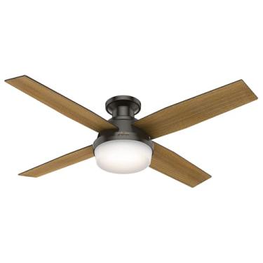 Imagem de Hunter Fan Company 59447 Ventilador de teto Dempsey interno de baixo perfil de 132 cm com acabamento em bronze nobre e leve