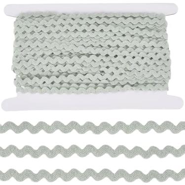 Imagem de GORGECRAFT Fita de lã RIC Rac de 25 metros com acabamento em rack Rick Rack de 1/10.2 cm fita ondulada de renda em ziguezague verde do mar escuro acabamento em renda dobrada em forma de S tecido