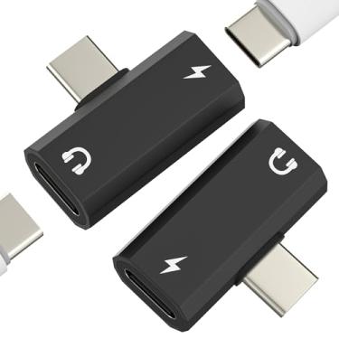 Imagem de Divisor de carregamento de fone de ouvido USB C duplo (pacote com 2) para carregador Apple tipo C adaptador de cabo de áudio para iPhone 16 15 Pro Max para iPad, conector de fone de ouvido Android