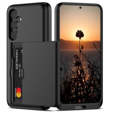 Imagem de Capa Protetora com Compartimento Espaço para Guardar e Cartão de Crédito para o Samsung Galaxy A56 - Cor: Preto