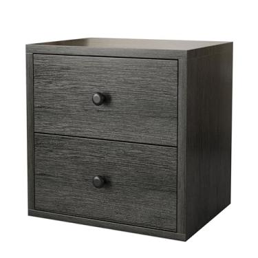 Imagem de FUSUNBAO Organizador de cubo mágico faça você mesmo, cubos empilháveis para casa, livros, roupas, brinquedo, sistema de armazenamento de cubinhos modulares, armário de escritório (carvalho francês