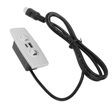 Imagem de Substituição do controlador de poltrona reclinável 2 botão 5 pinos USB tipo C Power elétrico Sofá Sofá Interruptor de controle de mão para poltronas reclináveis ​​e TVs ajustáveis