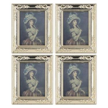 Imagem de Naroote Moldura de Foto Em Miniatura para Casa de Boneca, 1:12 Durável, 4 Quartos, Painel de Densidade, Pinturas Em Miniatura Interessantes, Moldura Delicada para Casas de Boneca (Vermelho)