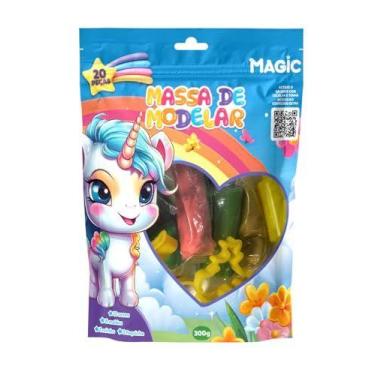 Imagem de Massa Para Modelar Criativa Unicornio 300G 12Cores/6Moldes - MAGIC KID