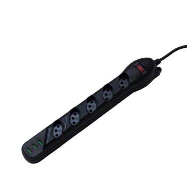 Imagem de Filtro De Linha 5 Tomadas C/USB Bivolt Qualitronix QFL5U