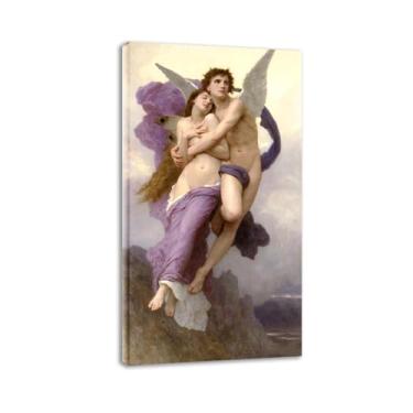 Imagem de LXURY Bouguereau. O sequestro de psique. Reprodução de pinturas famosas. Arte de parede em tela. Pôsteres e impressões. Imagem para decoração de casa 70 x 126 cm Moldura interna