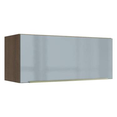 Imagem de Armário Aéreo Madesa Lux 80 cm 1 Porta Suspensa - Rustic/Cinza