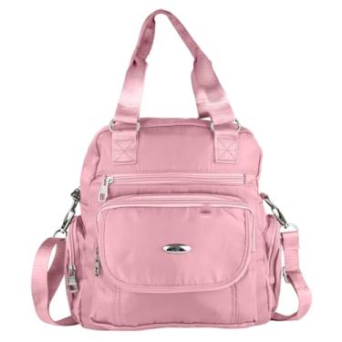 Imagem de Bolsa Transversal Feminina Mão Ombro Costas Trabalho Passeio Moda Leve (Rosa)
