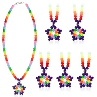 Imagem de Colar kandi com estrela colorida stretch Y2K pingentes de plástico com fecho de lagosta, joia de rave, lembrancinha de festa EDM para mulheres, amigas, música, festa, festival, fantasia Y2K, Stretch