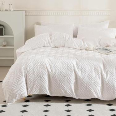 Imagem de Conjunto de capa de edredom JELLYMONI Ultra Soft Microfiber White King