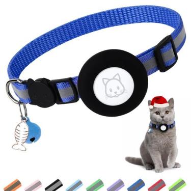 Imagem de Coleira de gato Airtag SimpleThings Reflective com campainha e suporte