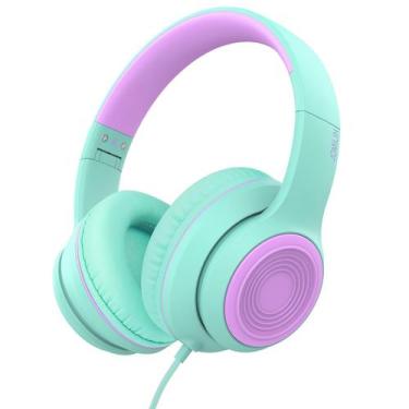 Imagem de Fones de ouvido JOMILIN A8 Kids com microfone verdes