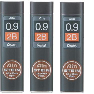 Imagem de Pentel Grafite Ain Stein 0,9mm 2 B Tubo C/ 36 Grafites X 3 unidades