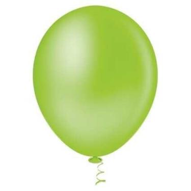 Imagem de BALÃO LISO REDONDO - PIC PIC Nº 08 -  VERDE LIMÃO - Pacote com 50 unid