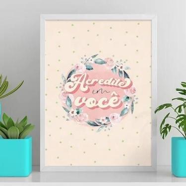 Imagem de Quadro Frase Acredite Em Você 24X18Cm Preta - Quadros On-Line