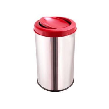 Imagem de Lixeira Inox Para Banheiro Reciclável 30 Litros Com Tampa - CM Design,