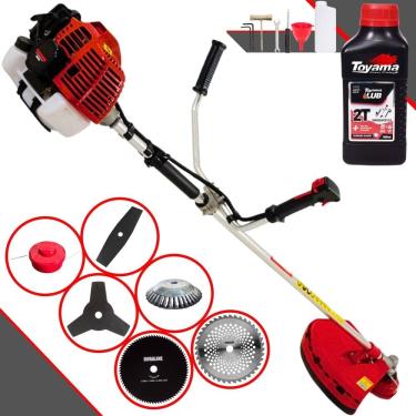 Imagem de Cortador de Grama  À Gasolina Kawashima KW52L 52cc 2,5HP 10.000rpm Roçadeira Multifuncional Com 6 Opções de Cortes + ÓLEO TOYAMA 2T