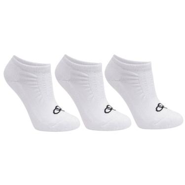 Imagem de Meia Olympikus Cano Invisível Esportiva Atoalhada Kit 3 Pares Masculina