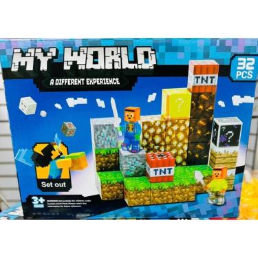 Imagem de Blocos magnéticos Minecraft 32 peças My World 32 Minecraft - Generic