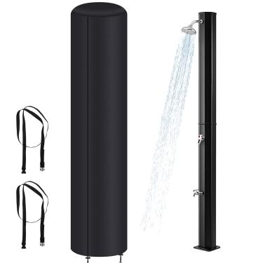 Imagem de Maasechs Capa de chuveiro solar à prova d'água e resistente ao ar livre para box de chuveiro solar de 10,6 galões 420d pano Oxford à prova de vento proteção contra intempéries à prova de poeira, 90,6