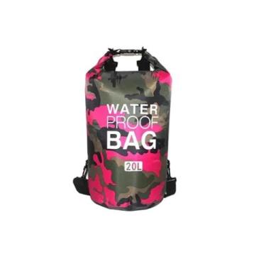 Imagem de Bolsa Impermeável Saco Bag Estanque 20 Litros Camping - Rosa - Ômega