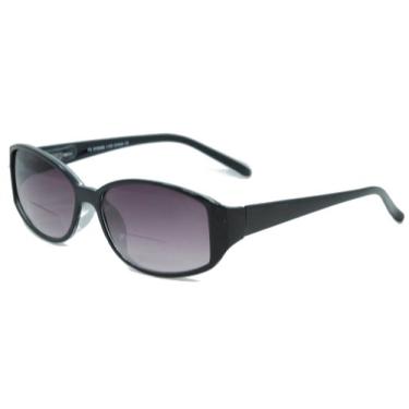 Imagem de In Style Eyes Óculos de sol bifocais com lentes coloridas elegantes - armação completa, armação oblonga, lentes não polarizadas - preto - 1,25x