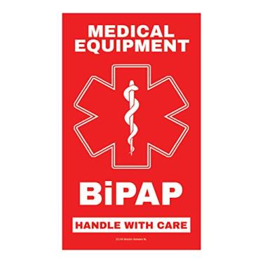 Imagem de CPAP Medical Luggage Tag - Vermelho brilhante, conjunto de 2 - Alça com cuidado, regulamentos DOT e ACAA