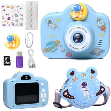 Imagem de JUVNAWEZ Câmera Infantil, Presentes De Natal E Aniversário Para Crianças 3 A 8 Anos, Câmeras Vídeo Digitais Hd Crianças, Brinquedo Portátil 3, 4, 5, 6, 7 Anos Com Cartão Sd 32 Gb Bolsa Fofa Infantil