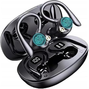 Imagem de Fones de ouvido sem fio, Bluetooth 5.3, fone de ouvido estéreo Hi-Fi, tela de LED, chamadas claras com microfone, cancelamento de ruído, controle de toque, IP7 à prova d'água, esporte