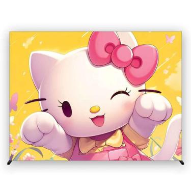 Imagem de Painel de Festa Retangular Oi Gatinha 3,00x2,00 Metros Fera Print, Ret