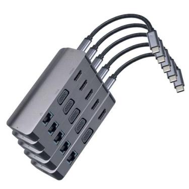 Imagem de Kit com 5 x HUB USB Tipo-C Multi-portas - CIRILO CABOS