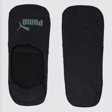 Imagem de Kit Meia Puma Sapatilha 2 Pares Verde e Cinza, 39-43