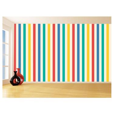 Imagem de Papel De Parede 3D Listras Coloridas Verticais 3,5M Lst51