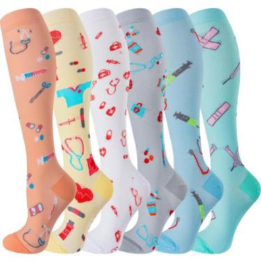 Imagem de Meias de compressão de bropite de Halloween para mulheres e homens, 6 