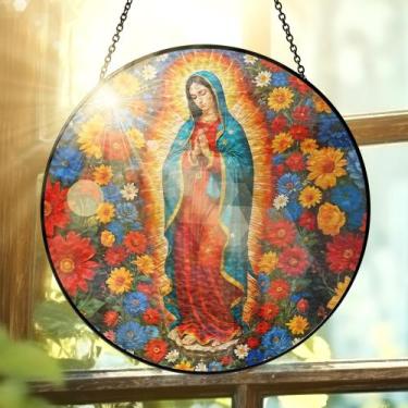 Imagem de Janela de vitral pendurada Virgen De Guadalupe 20cm - FLAGWIX